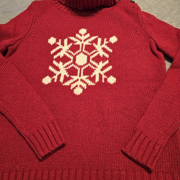 Talbots petite wool blend holiday turtleneck sweater. - Picture 2 of 6